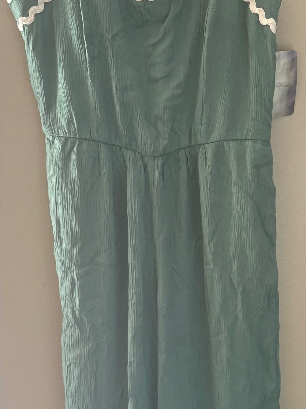 Lily Rose Teal Jumpsuit with Lace Accents